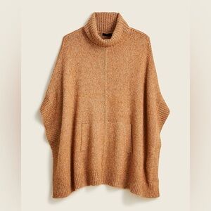 J Crew Relaxed Turtleneck Poncho Wool Alpaca Desert Tan Brown Size M / L